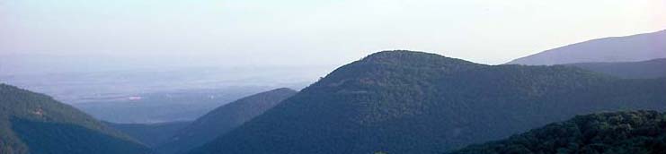 Rollover image: Blue Ridge Mountains; sunset at beach